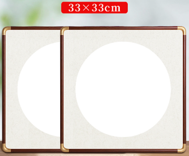 33*33cm 高端实木仿铜角圆角红花梨木色黑桃木画框 2