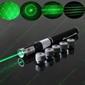 10mw green laser pointer with 5 heads/green laser pointer / laser pen free ship