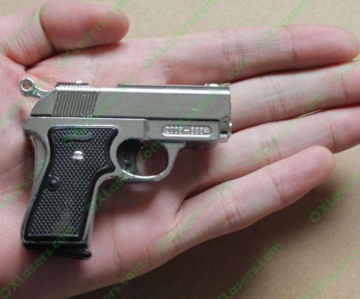 Super MINI Gun Pistol style lighter with 5mw red laser pointer FREE