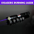 OXLasers OX-BX3 1.3W focusable burning blue laser pointer with 5 star heads 