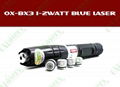 OXLasers OX-BX3 1.3W focusable burning blue laser pointer with 5 star heads 