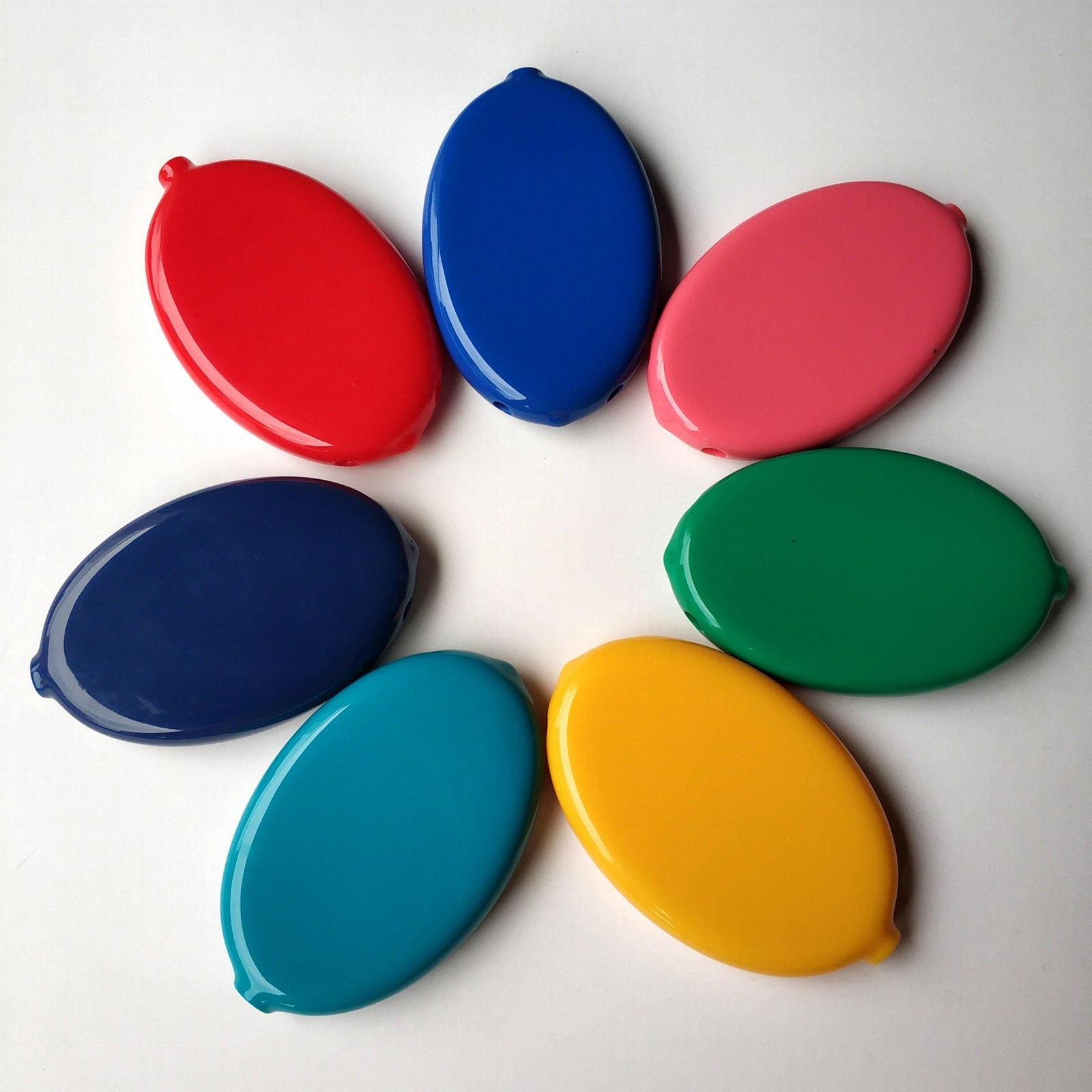 Soft PVC squeeze coin purse Silicone Rubber oval Coin case with chain 5
