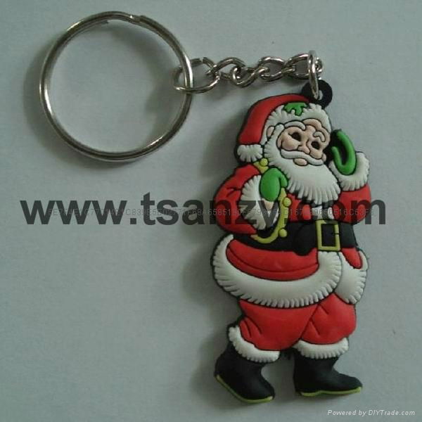 pvc cartoon Santa Claus keychain for christmas 2