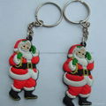 pvc cartoon Santa Claus keychain for christmas 4