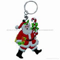 pvc cartoon Santa Claus keychain for christmas 3