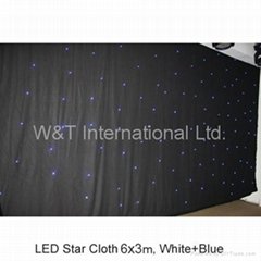LED Star Curtain 6x3m White+Blue LED cloth