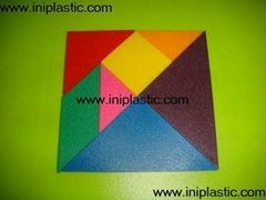 we produce  moulded EVA tangrams plastic tangrams wooden tangrams foam cubes