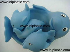 本厂大量生产搪胶海洋动物搪胶海豚|子母海豚|母亲小海豚|玩具