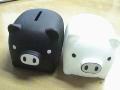 we mianly produce black and white piggy bank chicken coins bank cock bank