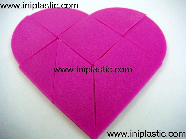 我们塑胶制品厂生产塑料心形积木|心形拼块|几何模型体|木形状|木形体