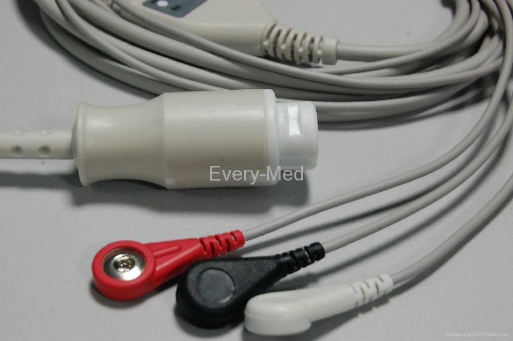 Mindray 5 lead one-piece ECG cable snap end 2