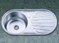 Round Single Bowl with Drainboard Sink 2