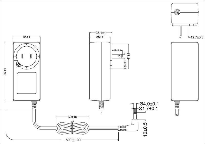 24W美式插头开关电源适配器 2