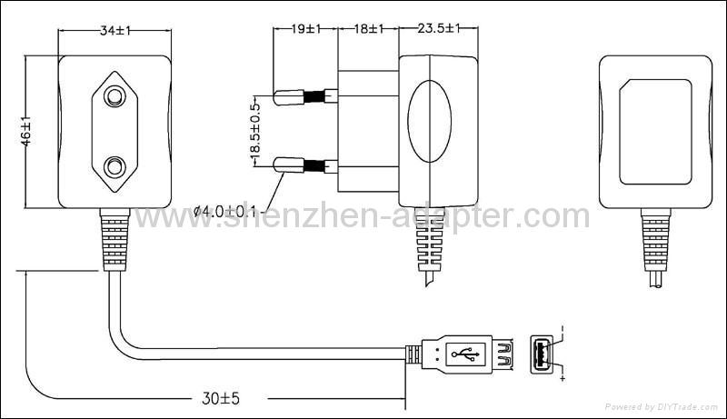 Sell 12V0.5A AC/DC Adaptor GS plug 4