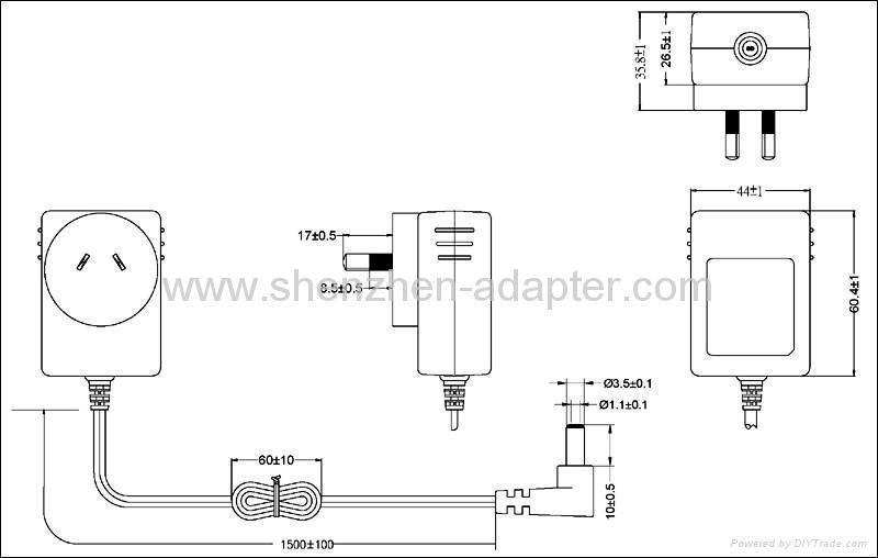 Sell 5V1A Switching AC/DC Adapter  SAA plug  3