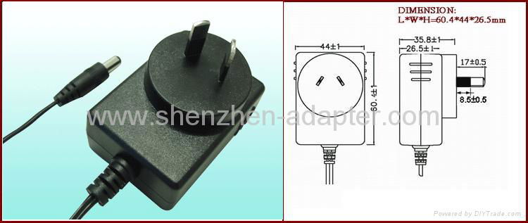 Sell 5V0.5A Switching AC/DC Adapter  SAA plug  3