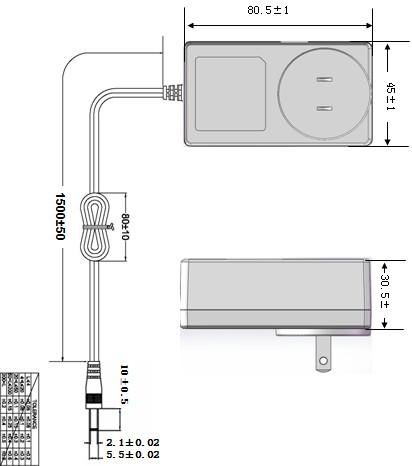 36W Wall power adapter,24V1.5A Wall Mount power supply 4