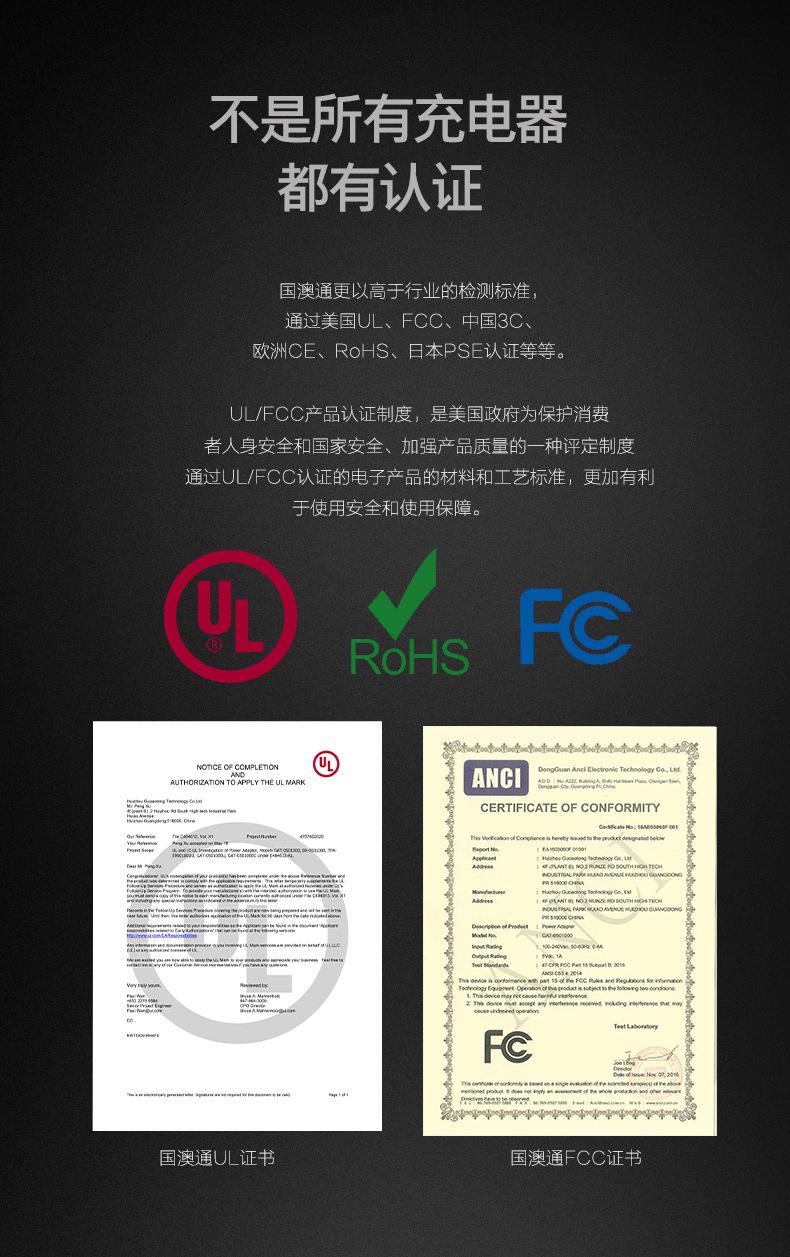 批发UL认证充电器5V2A,GA-0502000出口美国,白色 2