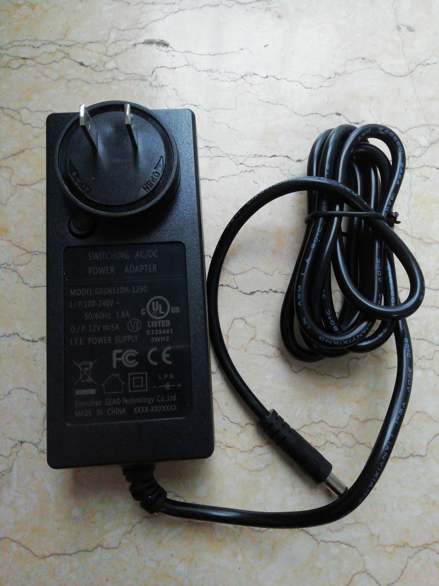 SELL 12V5A EU power adapter GEO651DA-1250 2