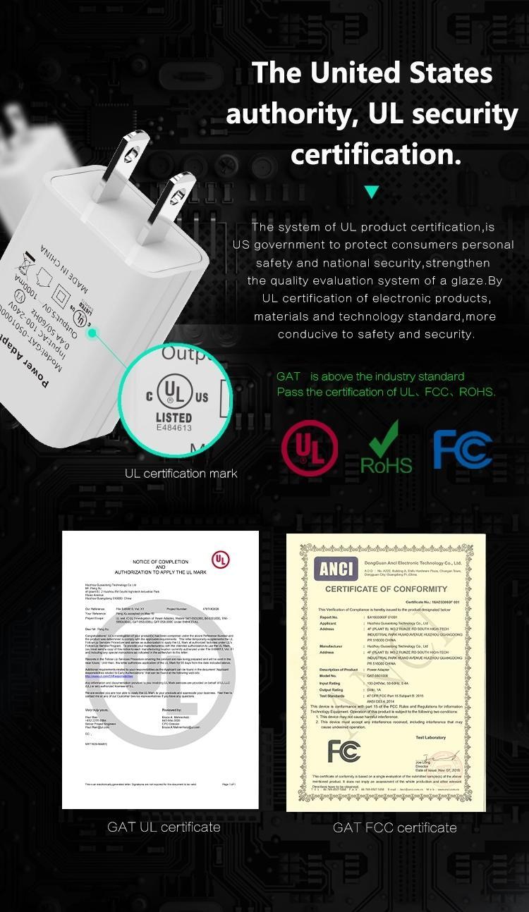 批发UL认证充电器5V1A,出口美国,黑白两色 3