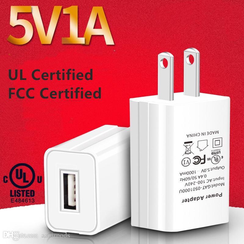 批發UL認証充電器5V1A,出口美國,黑白兩色