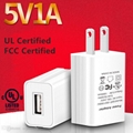 批發UL認証充電器5V1A,出口美國,黑色,白色