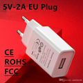wholesales EU 5V1A, 5V2A USB Wall Charger  adapter,white/black MOQ 100PCS 10