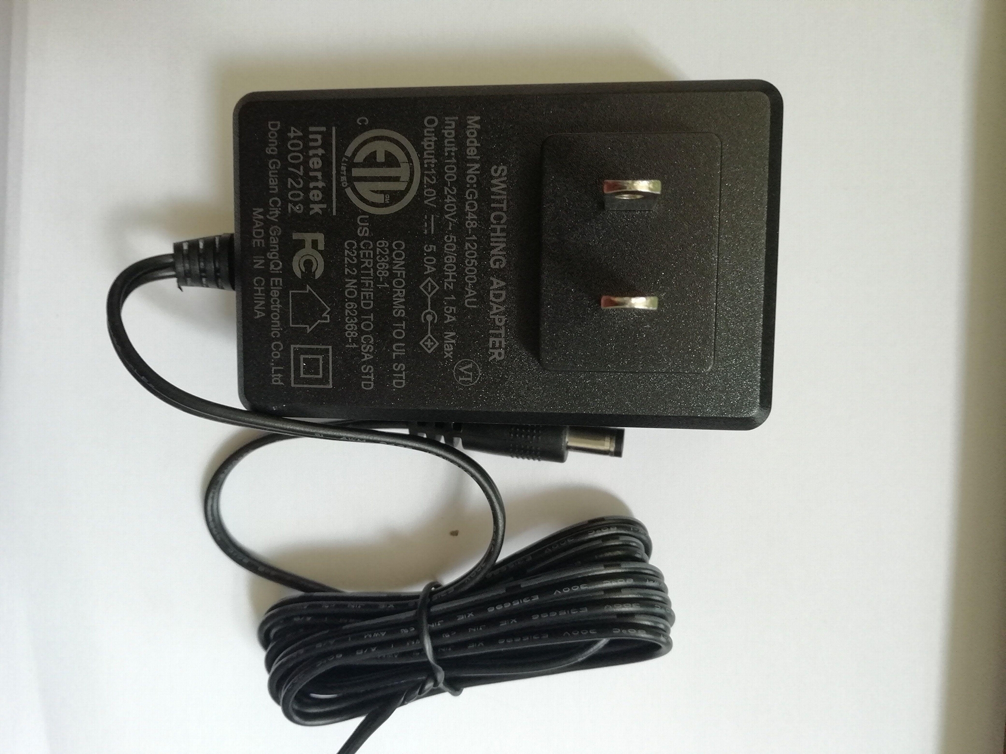 銷售 12V5A ETL認証電源適配器現貨 GQ48-120
