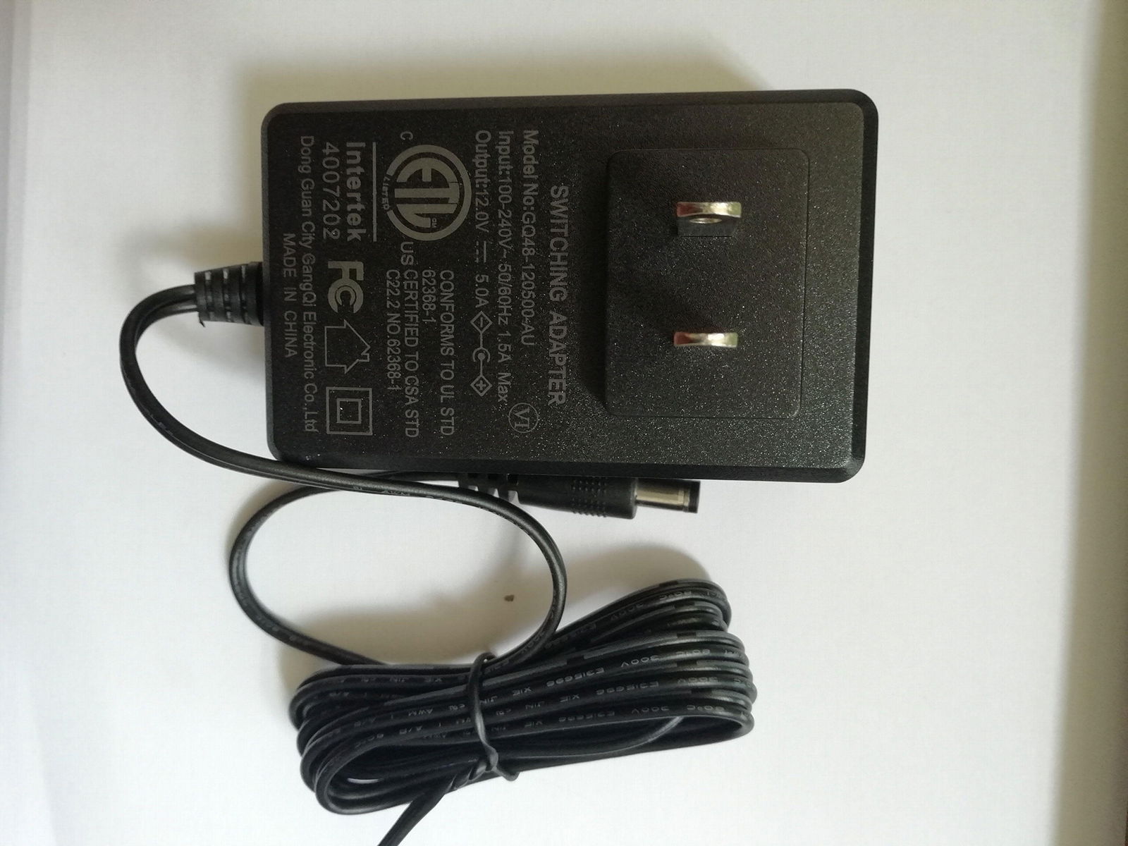 12V5A ETL US POWER SUPPLY IN STOCK GQ48-120500-AU