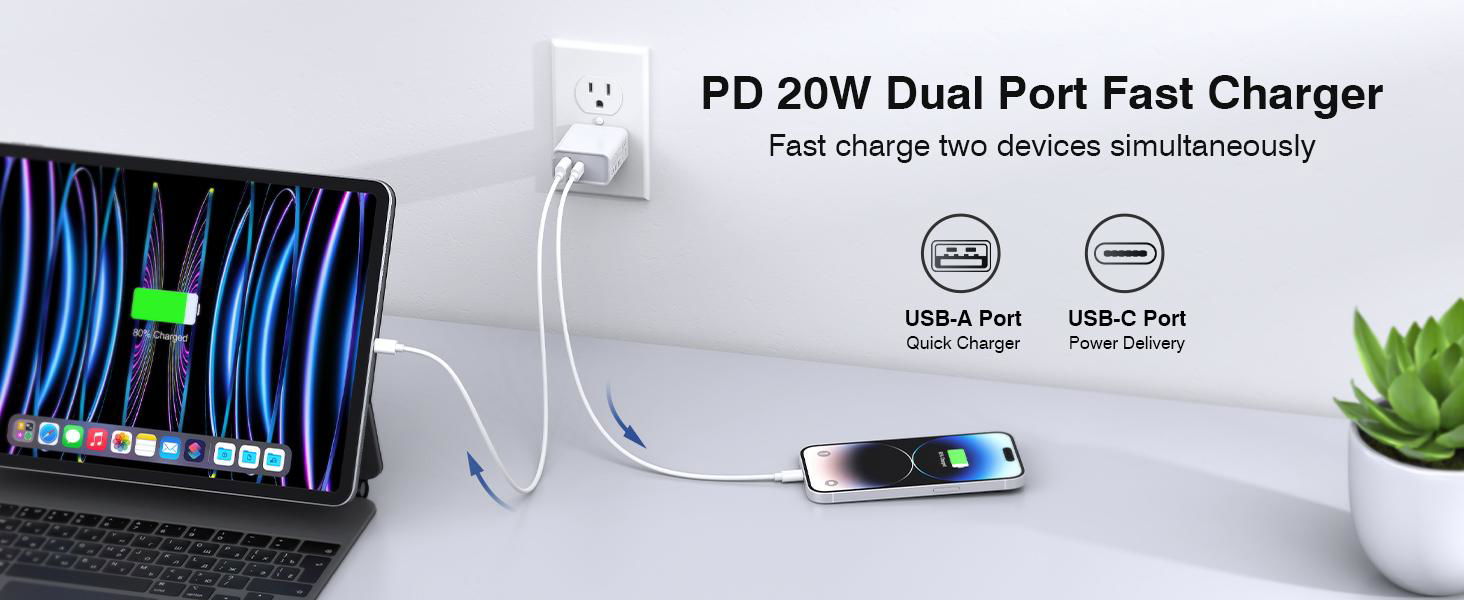 wholesales PD 20W Dual port Fast charger 3