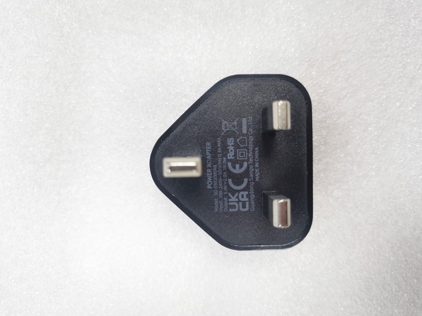  5V2A UK Conformity Assessed  power adapter model SG-0502000AB