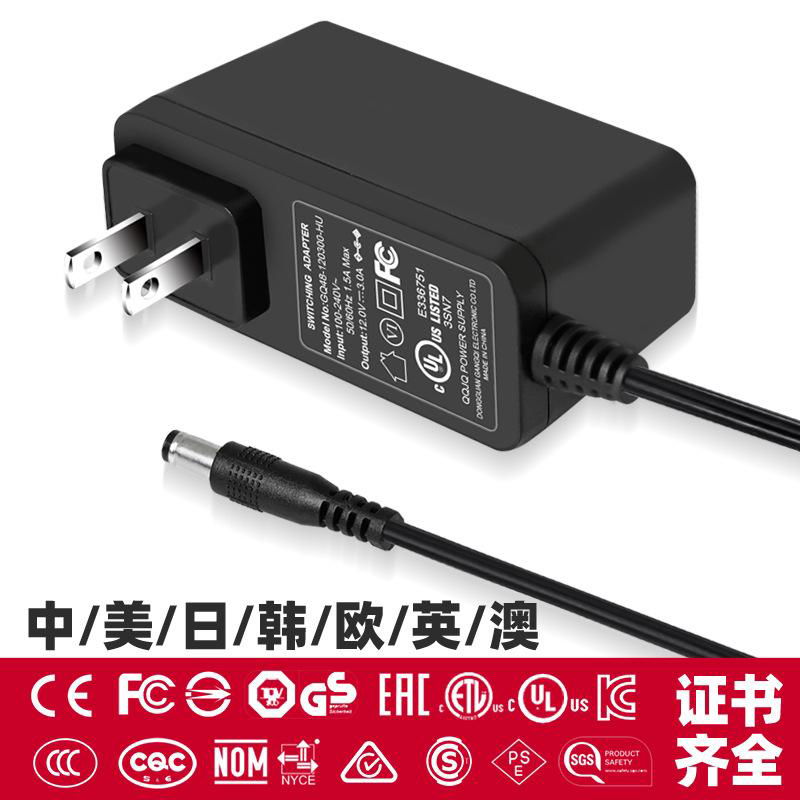 销售 12V3A UL认证电源适配器现货 GQ48-120300-HU 3