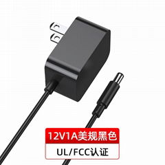  12V 1A power adapter US Plug  high quality wall power supply MOQ 100PCS