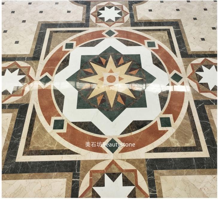 waterjet marble pattern church flooring tiles