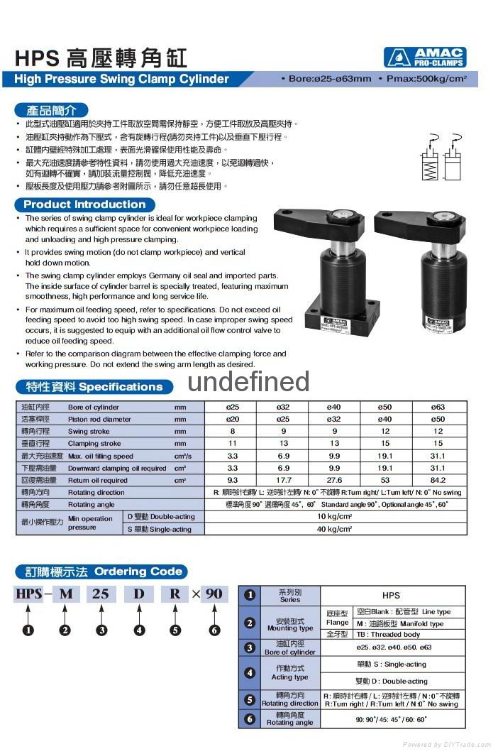 聯鎰AMAC高壓轉角缸HPS-M50DRX90 3