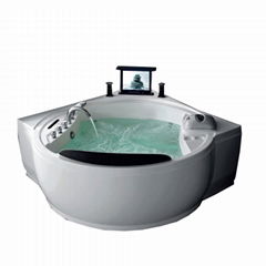 best quality   luxury whirlpool hot tub massage bathtub with pop-up TV