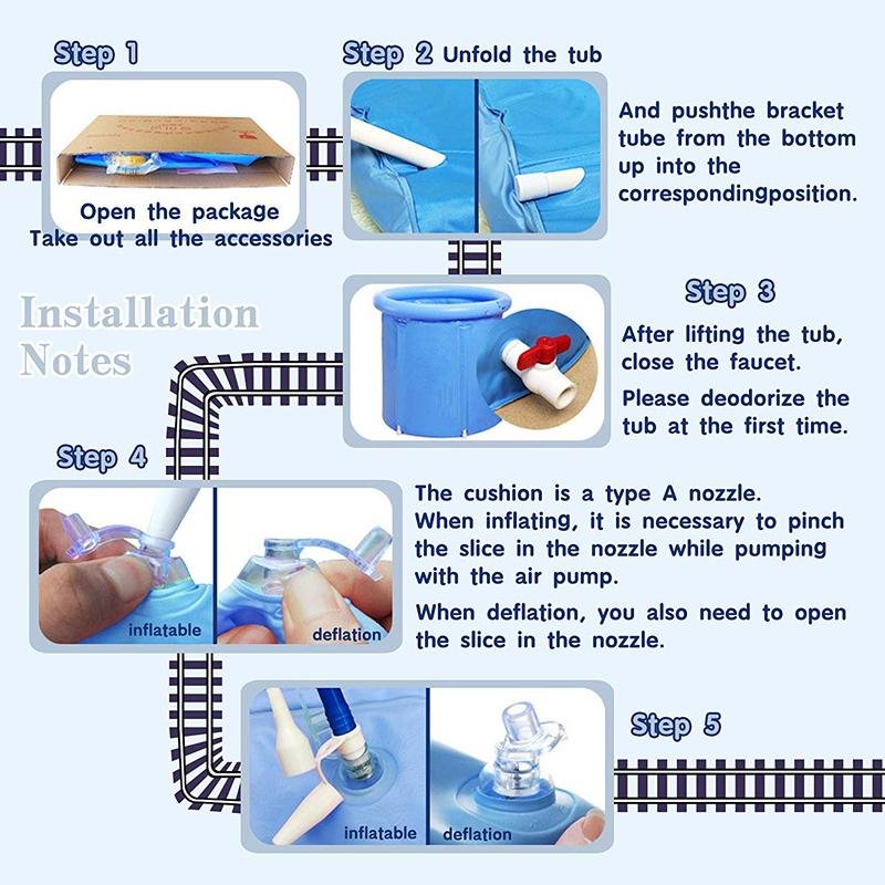 Plastic tub Portable bathtub Freestanding Folding Adult Bath Tub 5