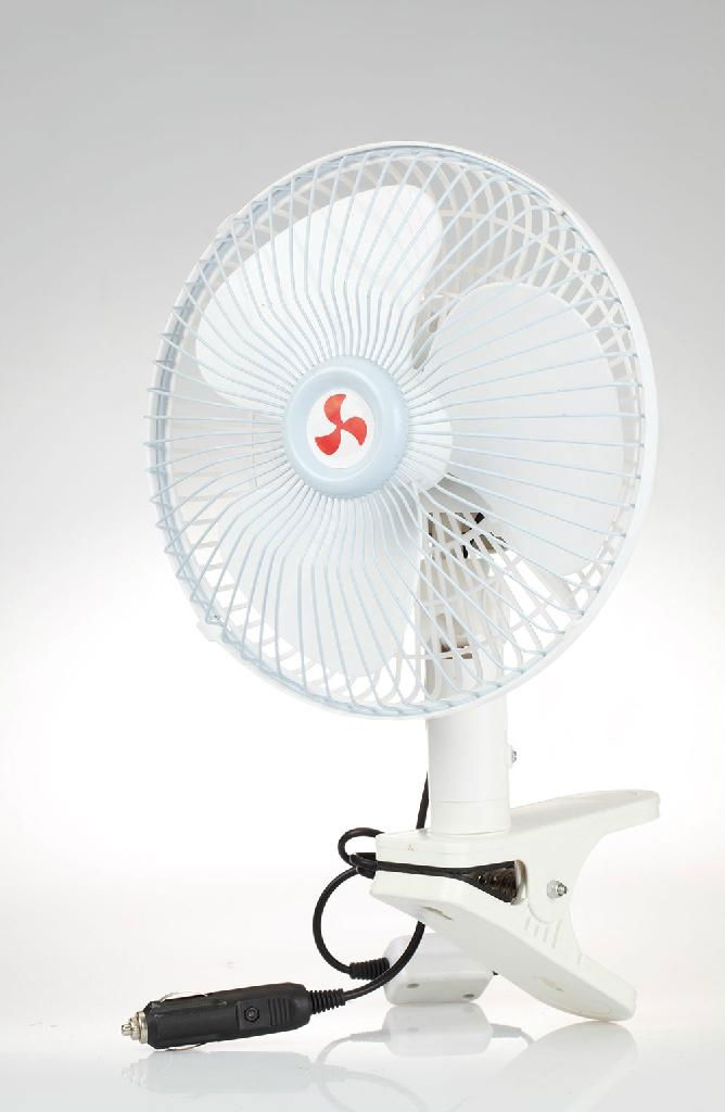 8" Double Motors 360 Degree Clip-on Fan 12v/24V with High quality Cigarette 