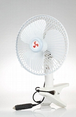 8" Double Motors 360 Degree Clip-on Fan 12v/24V with High quality Cigarette 