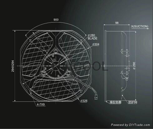 11" AXIAL FANS-6 skewed blade C1 3