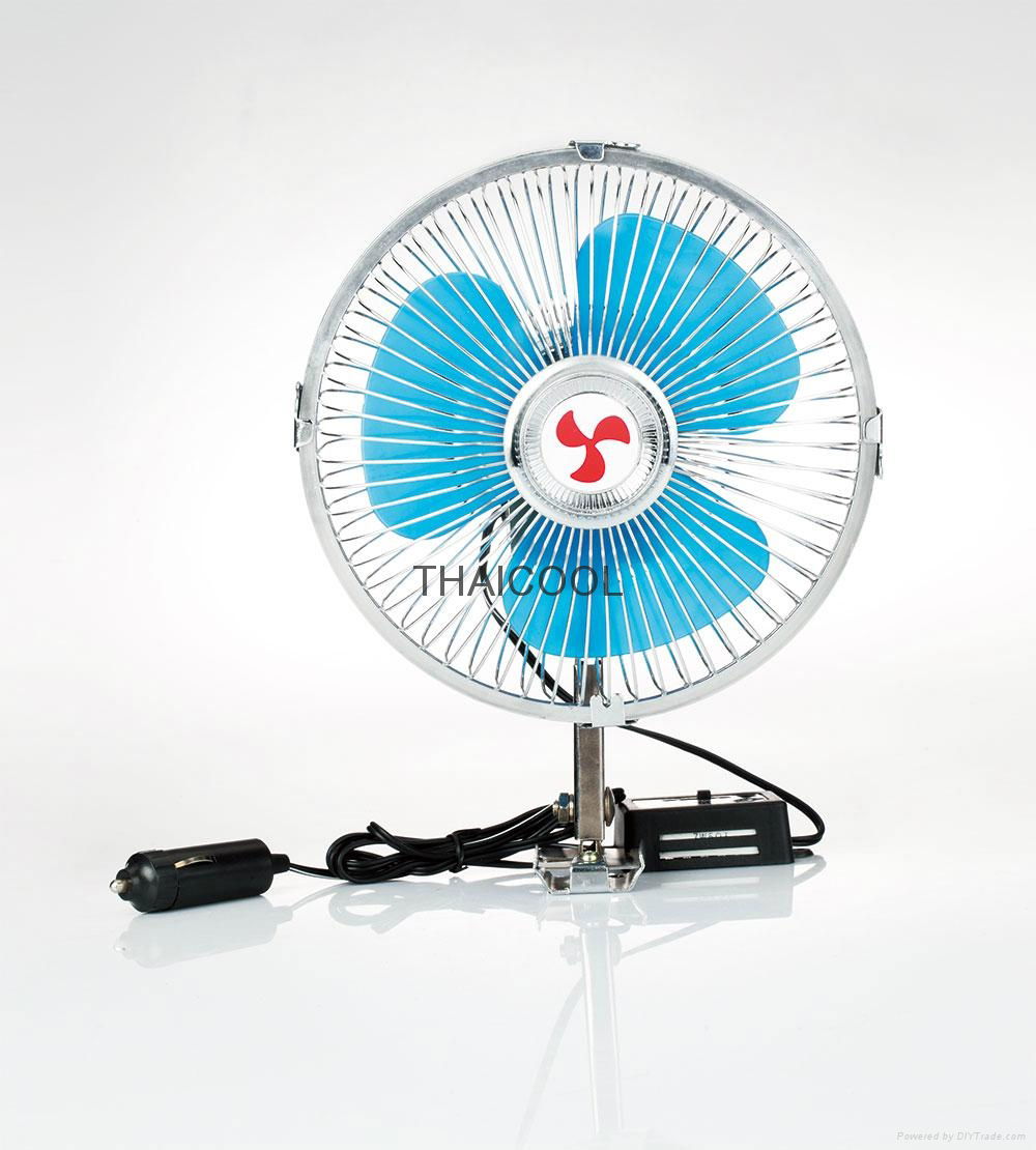 6" full-seal Metal Guard Car Fan 12V/24V Oscillating Auto Fan 2