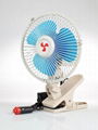 Oscillating full-seal guard clip-on car fan 6 inch with cigarette plug 1