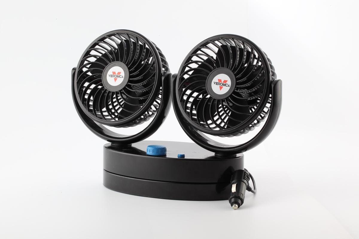 Double head auto oscillating 5.5 inch car cooling fan 12v 24v car fan 2