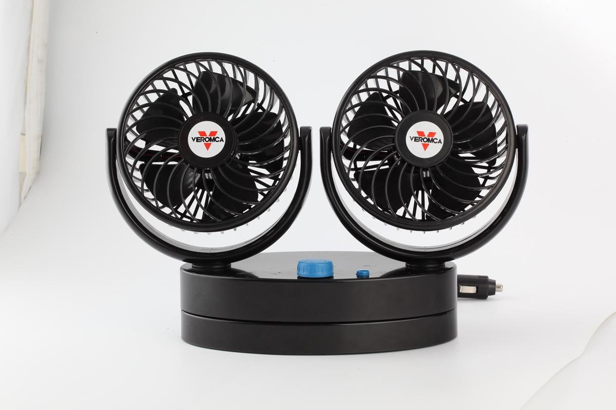 Double head auto oscillating 5.5 inch car cooling fan 12v 24v car fan
