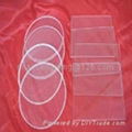 transparent polished quartz glass plate