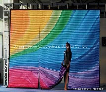 FLC-1600,Pitch25mm ,soft led  video wall  screen is foldable,easy to transport
