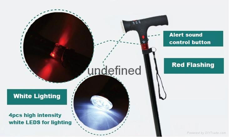 Aluminum LED Magic cane with Flashlight and Alarm Trusty Cane 3