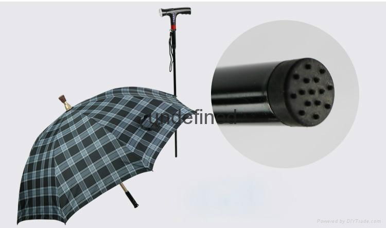 2016 New Design Multifunctional Walking Stick Umbrella with LED Light and Alarm  2