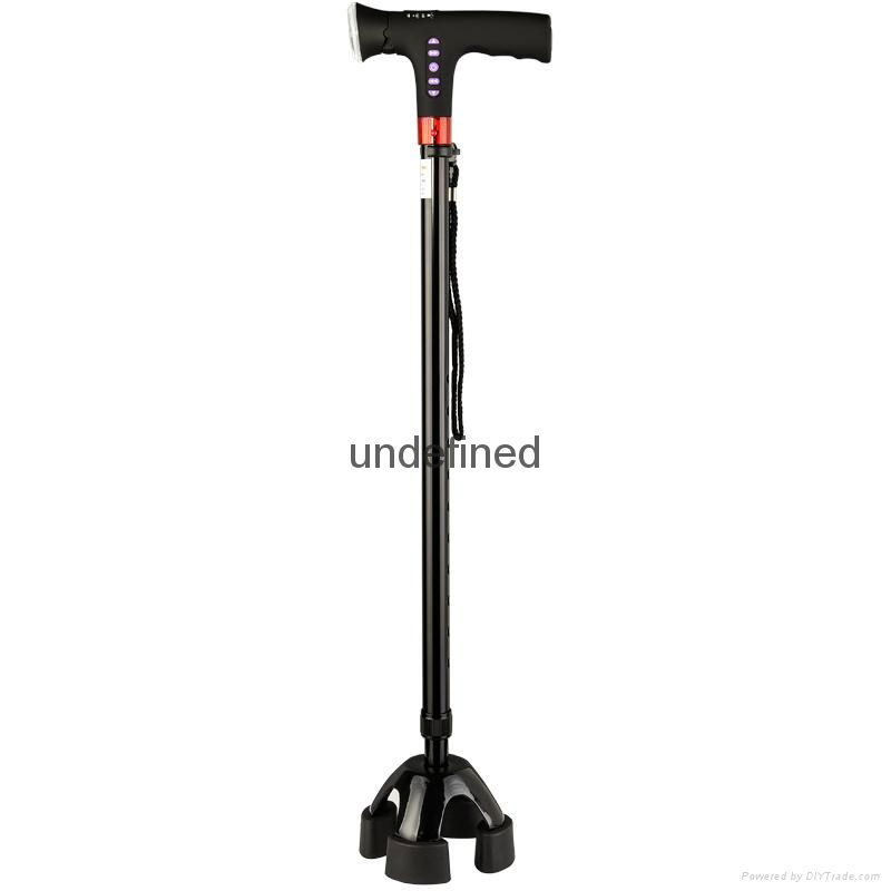 FM Radio Smart Base Quad Cane with Four Legs Walking Cane 4