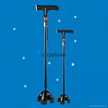 FM Radio Smart Base Quad Cane with Four Legs Walking Cane